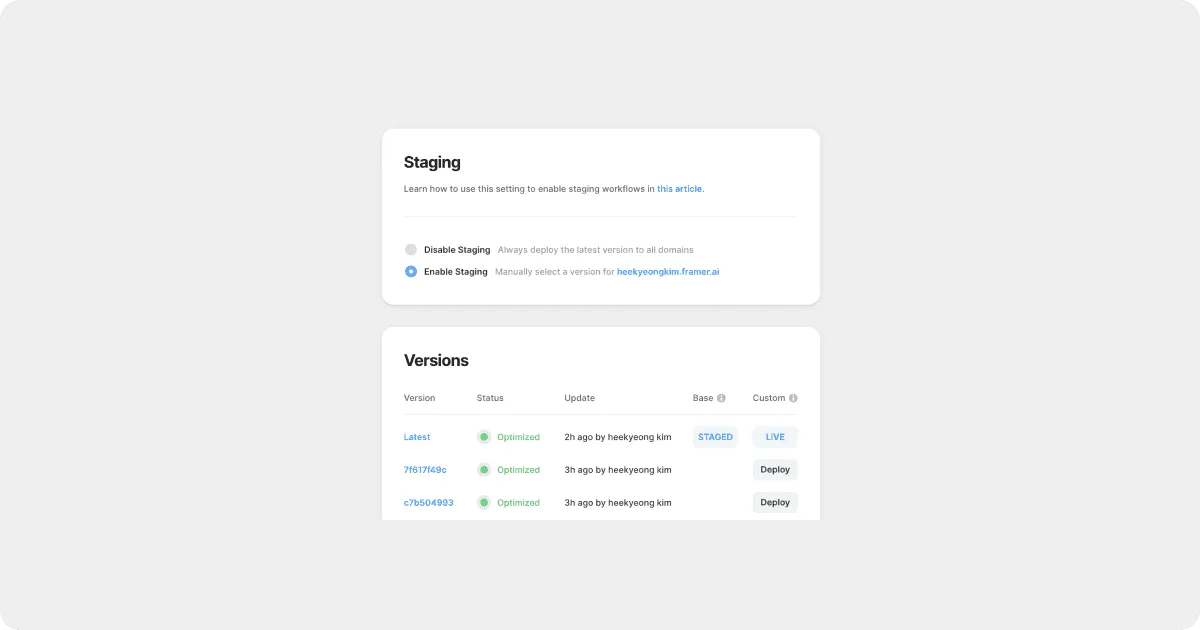 Staging
